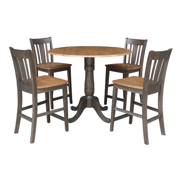 International Concepts Round 42 in W, 42 in L, 35.5 in H, Wood, Hickory/Washed Coal K45-42DPT-S102-4 - main
